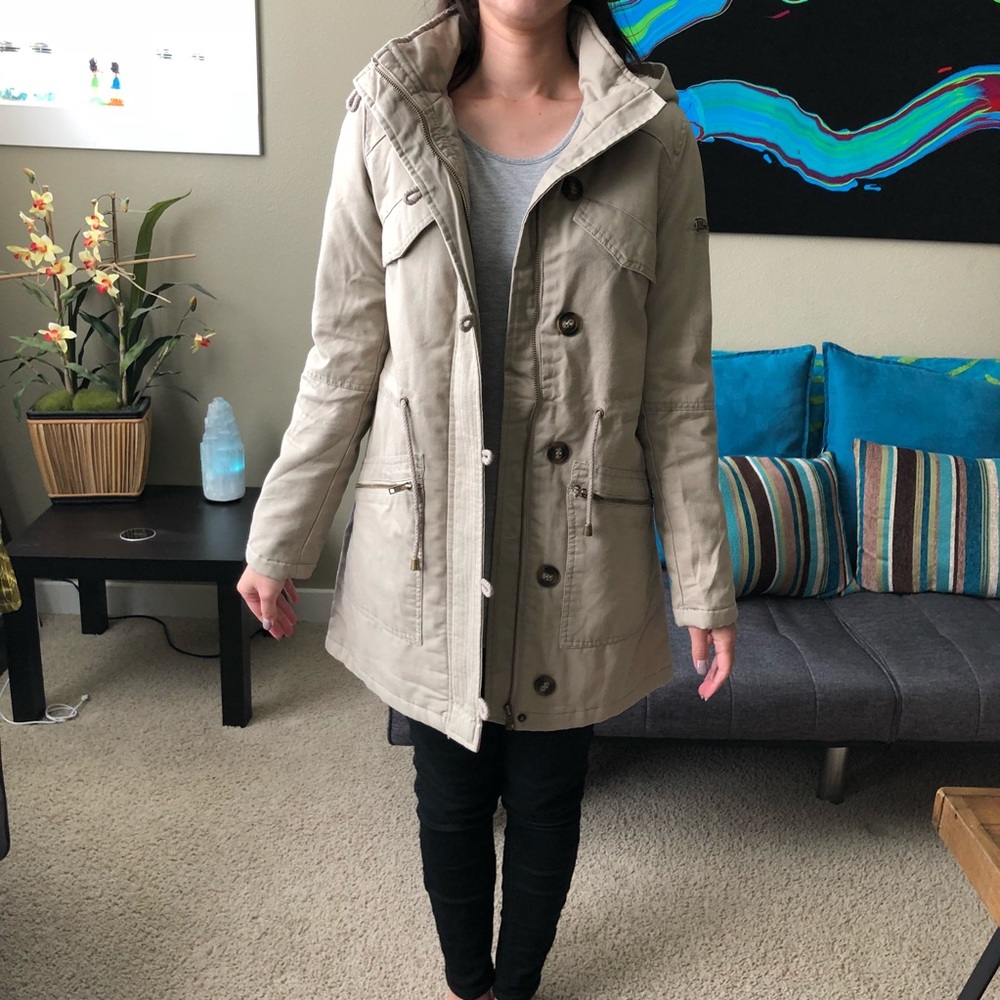 Hooded Drawstring Padded Jacket - Picture 2 of 4